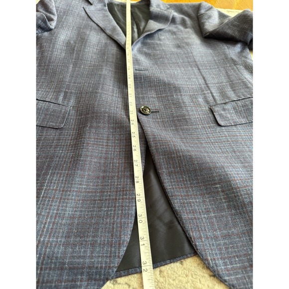 Ermenegildo Zegna Blazer - Cashmere Silk And Linen Blue With White And Burgundy - Picture 10 of 15